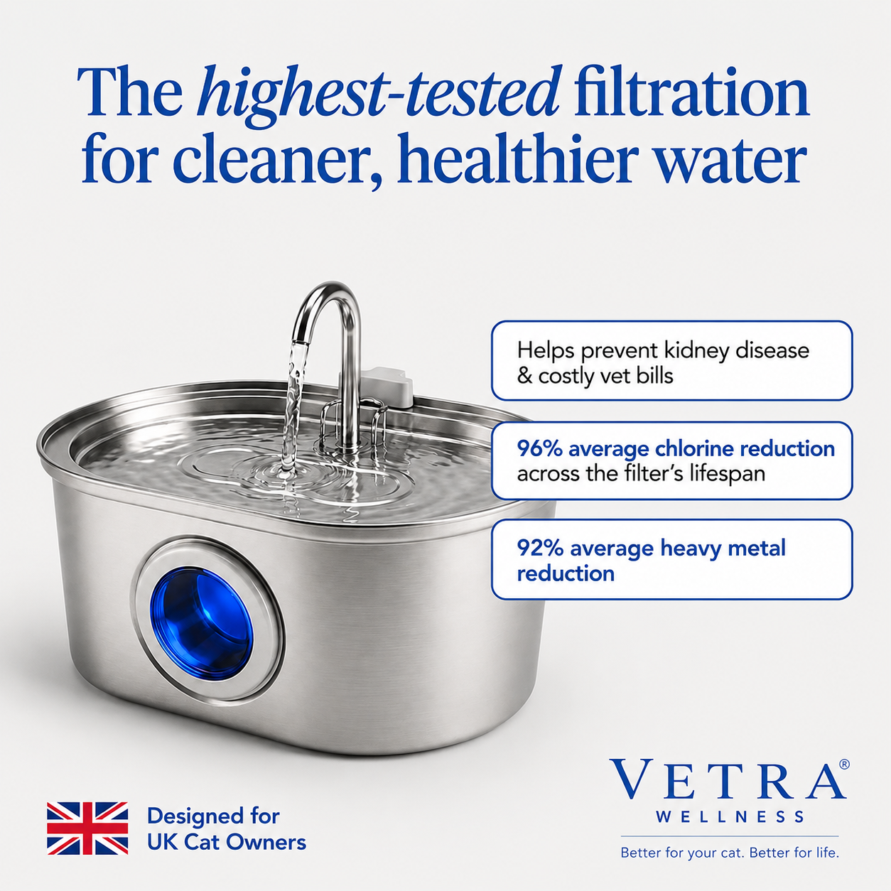 Vetra™ Stainless Steel Water Fountain