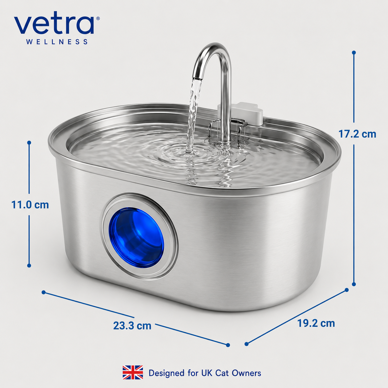Vetra™ Stainless Steel Water Fountain